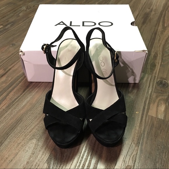ALDO Hilger black platform block heels - Picture 3 of 9